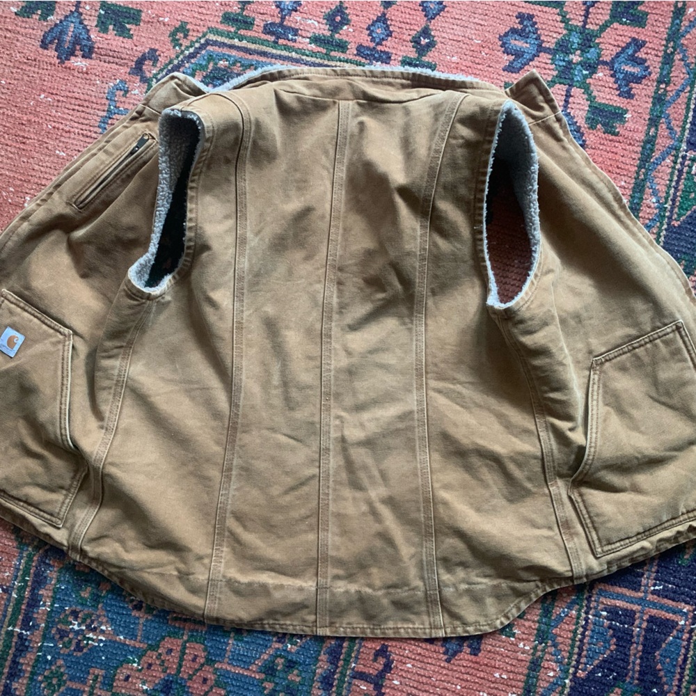 Carhartt Sherpa-Lined Canvas Vest, Women’s Medium. Carhartt Brown, like new. - Picture 7 of 9